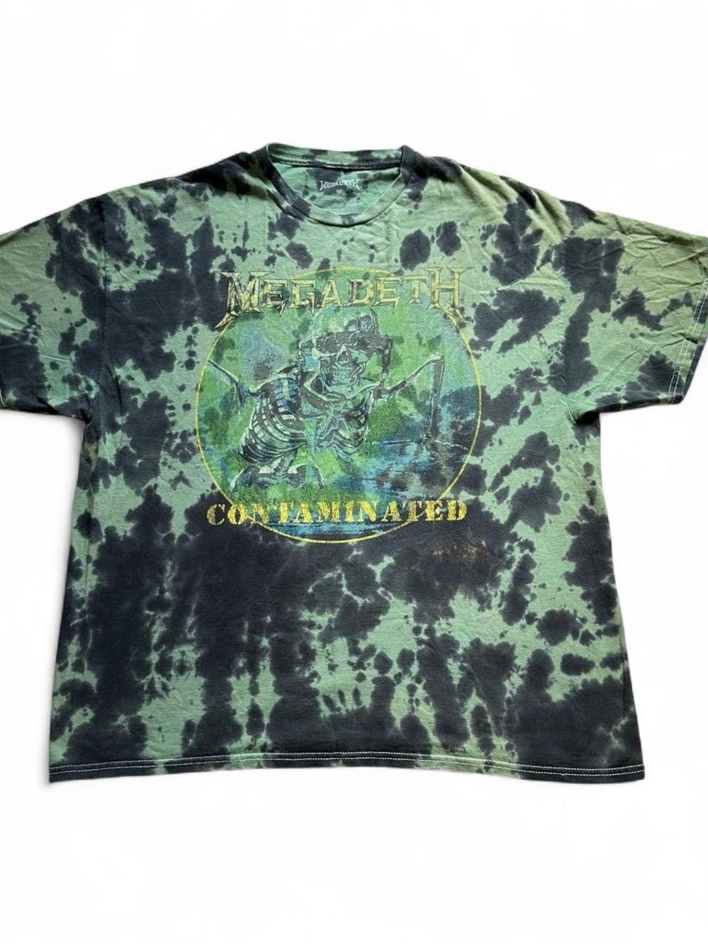 Megadeth 'Contaminated' Tie-Dye Green Band T-Shirt 3XL